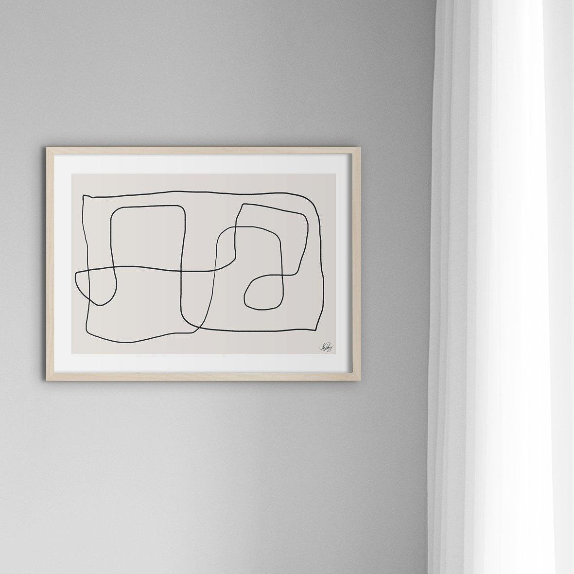 Abstract ink, Beige