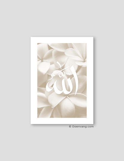 Allah on Beige Jasmine Flower