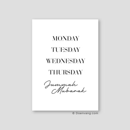 Monday to Jummah