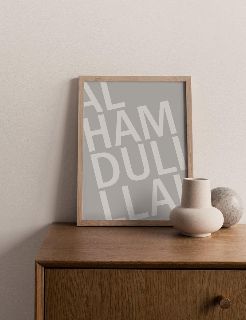 Alhamdulillah Grey Typo - Doenvang