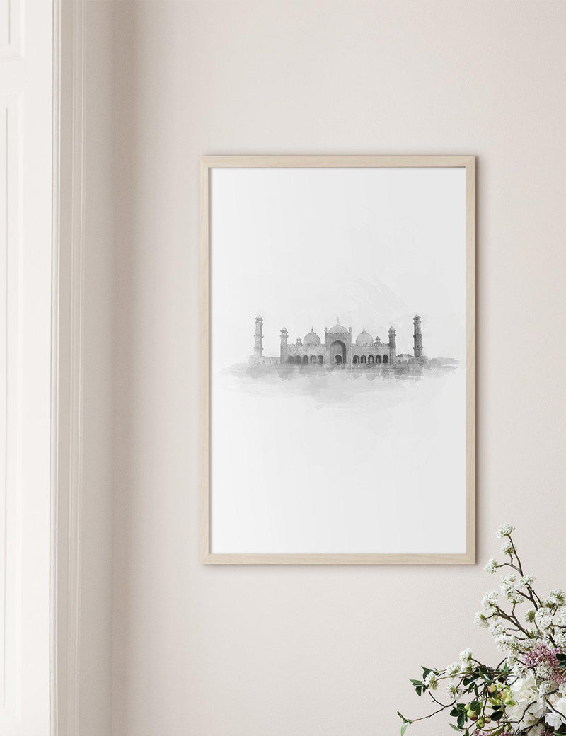 Badshahi Mosque, Watercolor - Doenvang