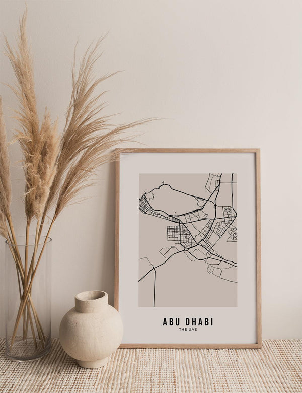 Beige Street Map, Abu Dhabi - Doenvang