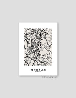 Beige Street Map, Jerusalem - Doenvang