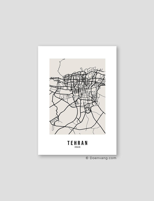 Beige Street Map, Tehran - Doenvang