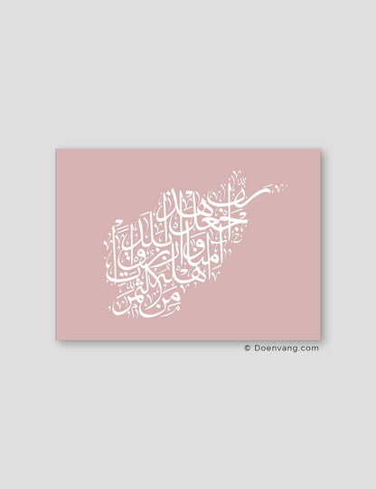 Calligraphy Afghanistan, Pink / White - Doenvang