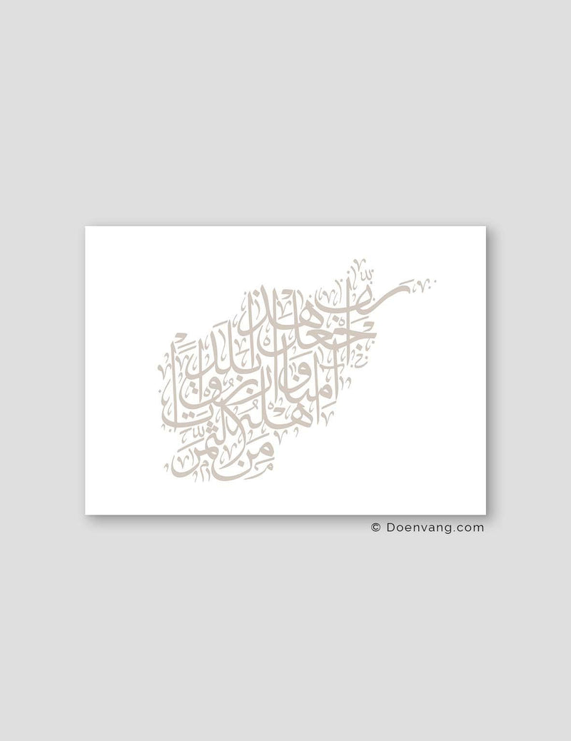 Calligraphy Afghanistan, White / Stone - Doenvang