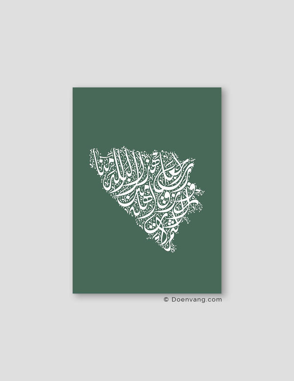 Calligraphy Bosnia, Green / White - Doenvang