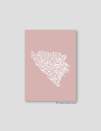 Calligraphy Bosnia, Pink / White - Doenvang