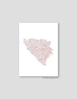 Calligraphy Bosnia, White / Pink - Doenvang