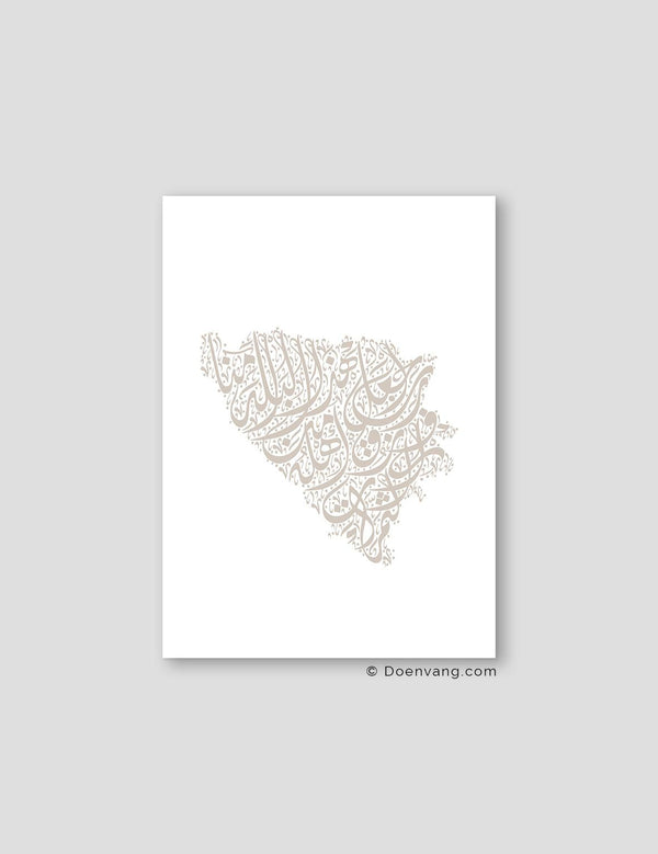 Calligraphy Bosnia, White / Stone - Doenvang