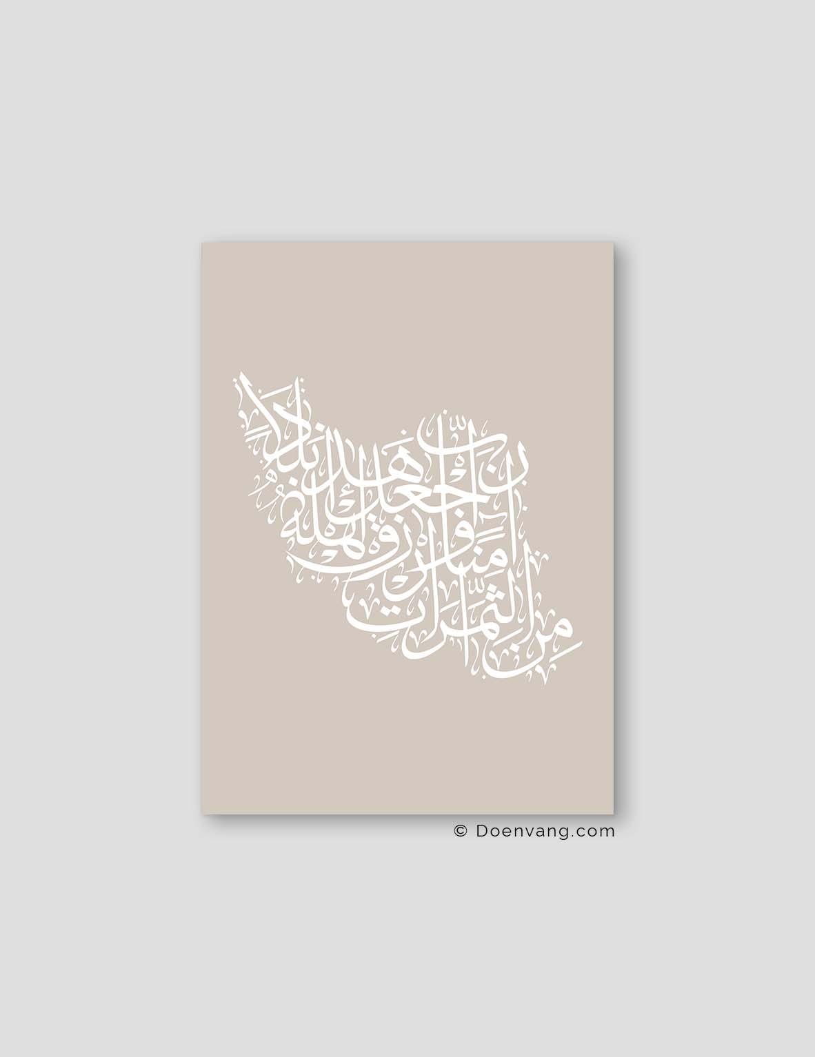 Calligraphy Iran, Beige / White - Doenvang