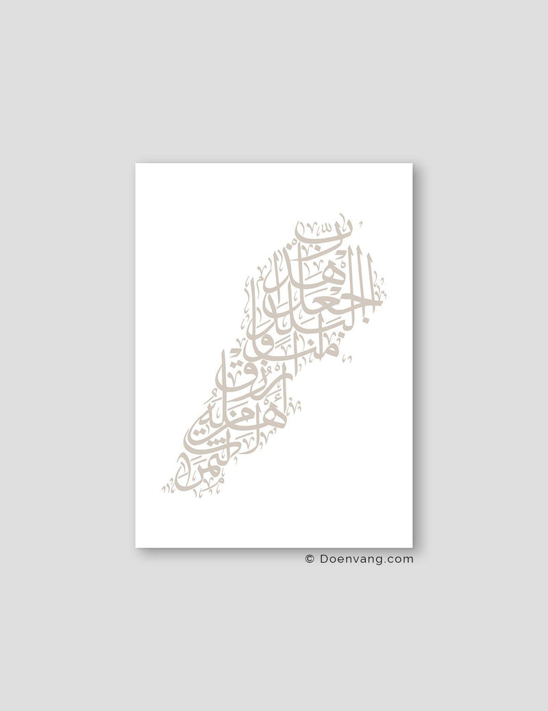 Calligraphy Lebanon, White / Stone - Doenvang