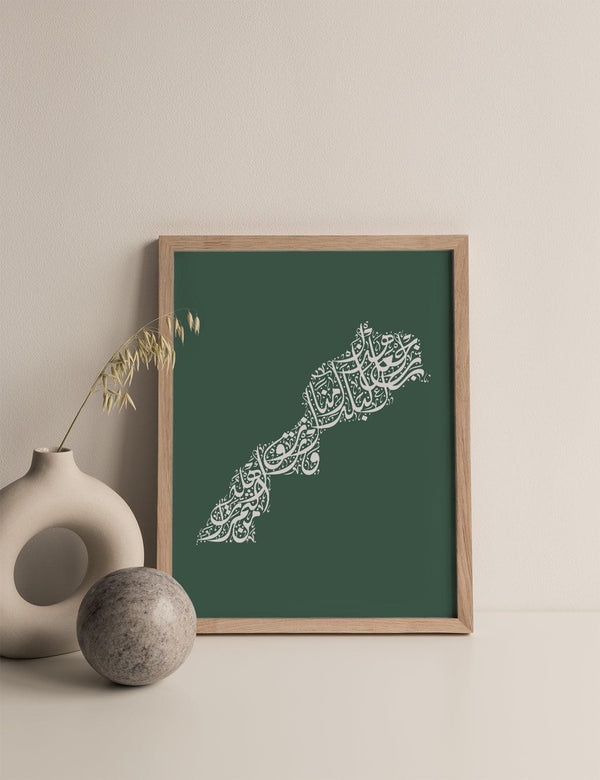 Calligraphy Morocco, Green / White - Doenvang