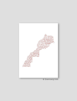 Calligraphy Morocco, White / Pink - Doenvang