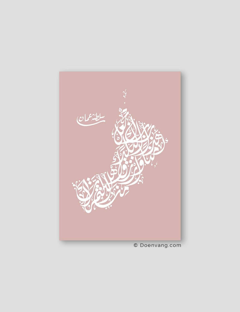 Calligraphy Oman, Pink / White - Doenvang