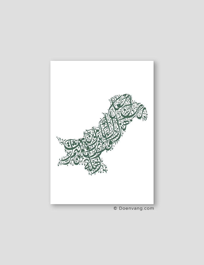 Calligraphy Pakistan, White / Green - Doenvang