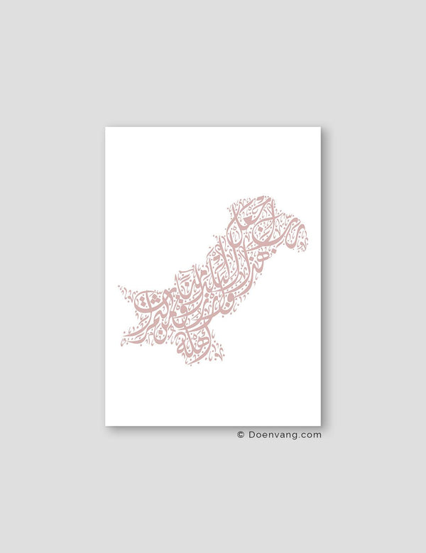 Calligraphy Pakistan, White / Pink - Doenvang