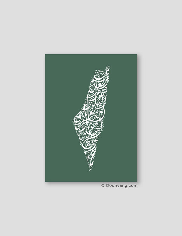 Calligraphy Palestine, Green / White - Doenvang