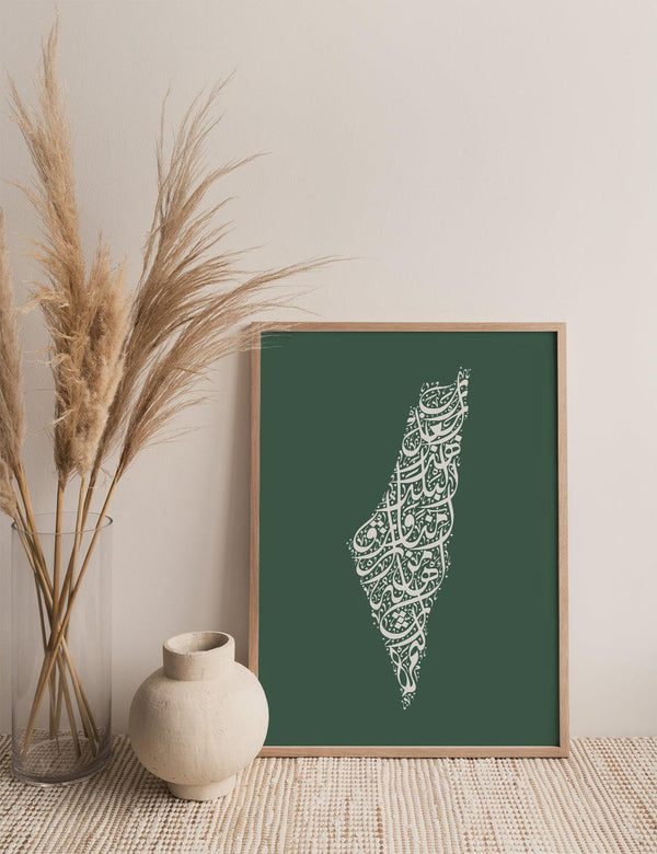 Calligraphy Palestine, Green / White - Doenvang