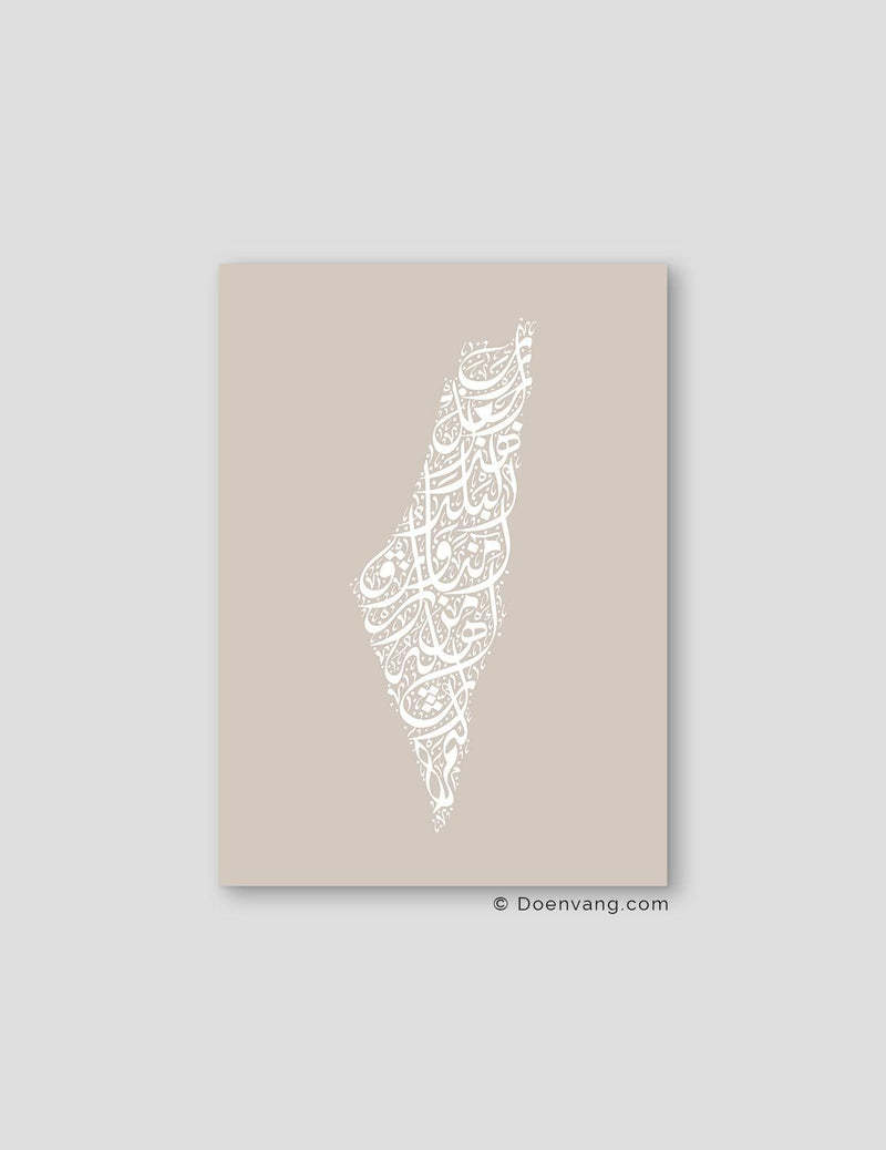 Calligraphy Palestine, Stone / White - Doenvang