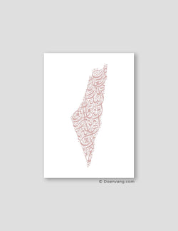 Calligraphy Palestine, White / Pink - Doenvang