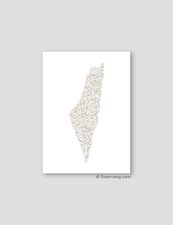 Calligraphy Palestine, White / Stone - Doenvang