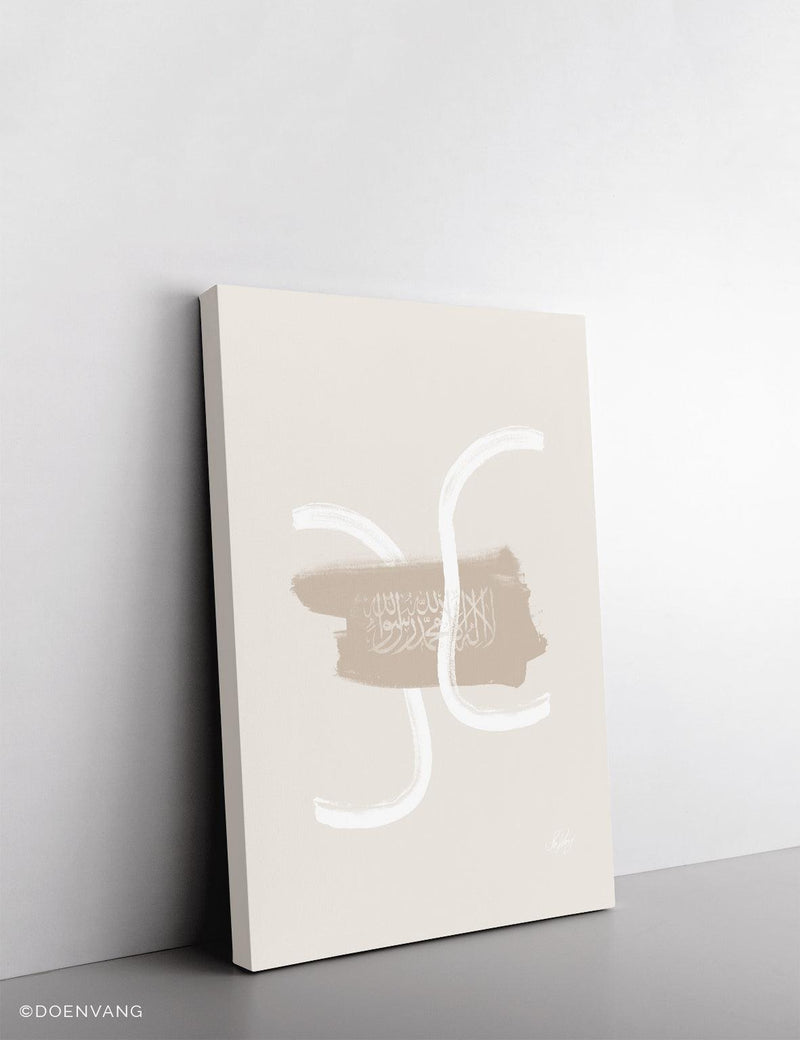 CANVAS | Beige and White Abstract Shahada - Doenvang