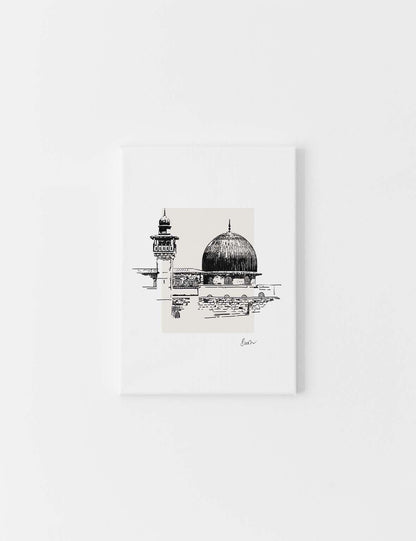 CANVAS | Handmade Al Aqsa Ink drawing - Doenvang