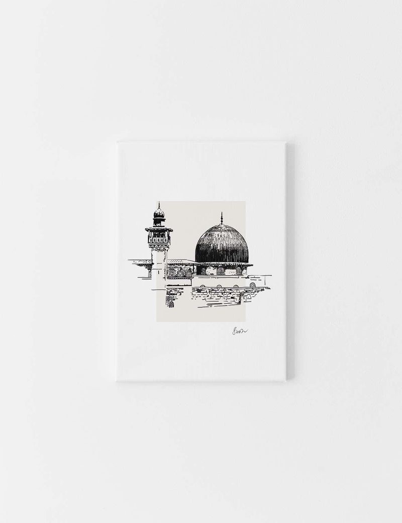 CANVAS | Handmade Al Aqsa Ink drawing - Doenvang
