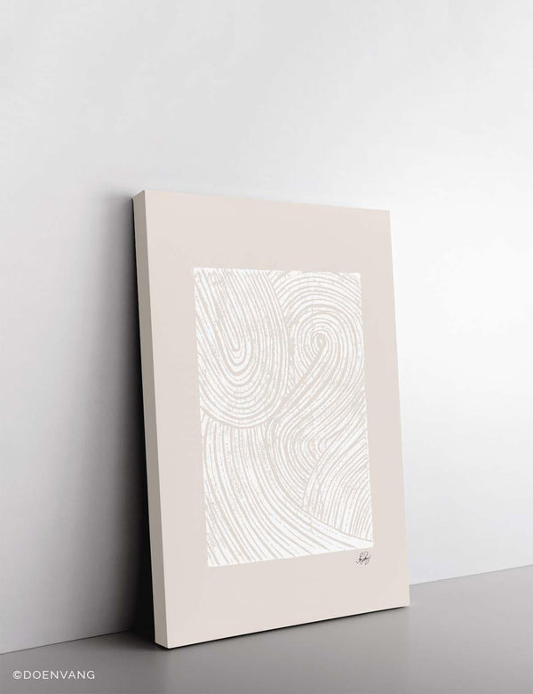 CANVAS | Muhammad PBUH Stamped, White on Beige - Doenvang