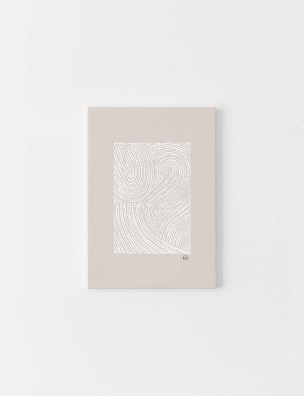 CANVAS | Muhammad PBUH Stamped, White on Beige - Doenvang