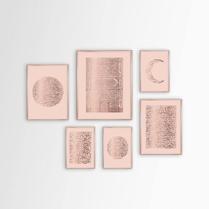 FOIL COMBINATION | 6pc Rose Foil, Nude Background, Rose Aluminium Frames - Doenvang