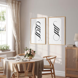 Handmade Allah & Muhammad Calligraphy | Black on White | 2 Large - Doenvang