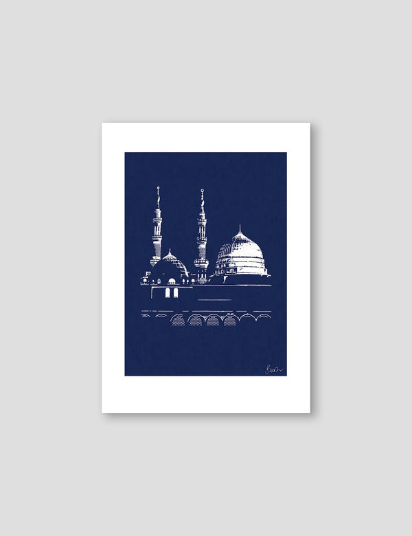 Handmade An Nabawi, Medina, White and Blue - Doenvang