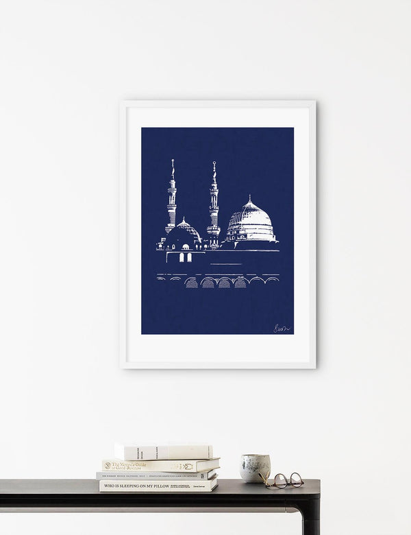 Handmade An Nabawi, Medina, White and Blue - Doenvang