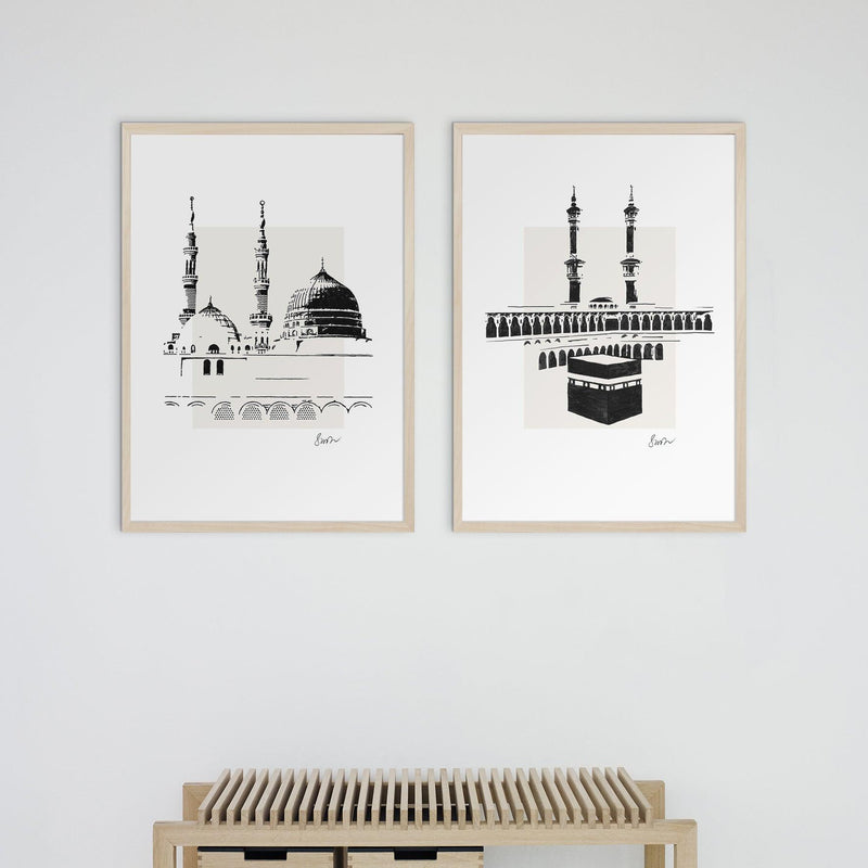 Handmade Kaaba and An Nabawi combination, Large - Doenvang