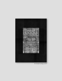 Kaaba Door Mecca, White on Black Textured - Doenvang