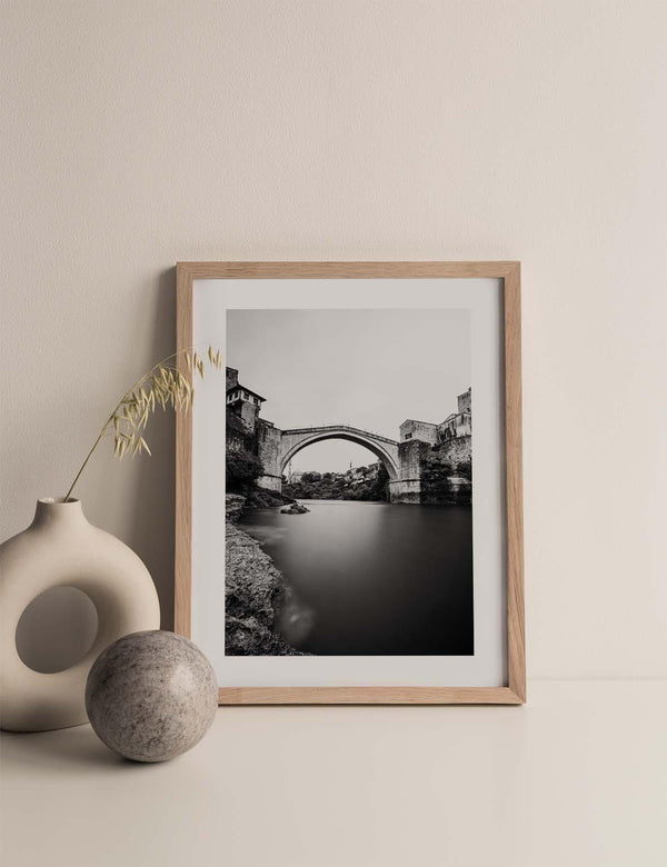 Mostar Bridge Vertical, Black and White | Bosnia 2021 - Doenvang