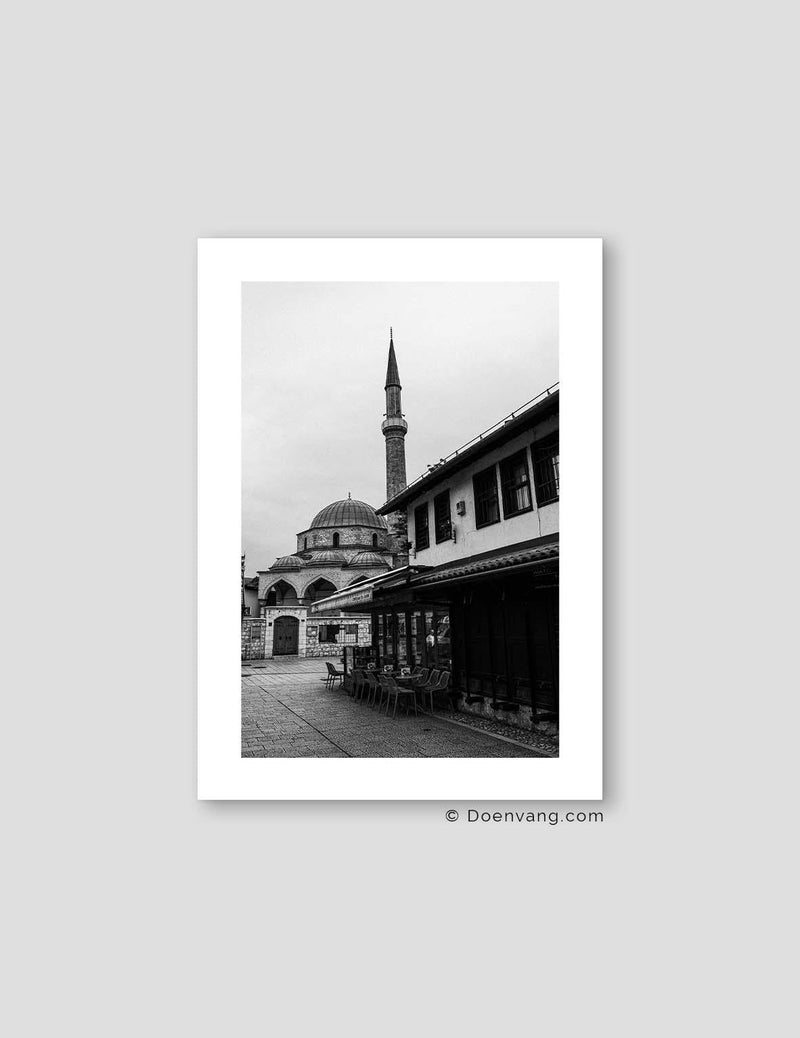 Sarajevo Bascarsija Mosque, Black and White | Bosnia 2021 - Doenvang